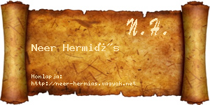 Neer Hermiás névjegykártya
